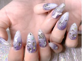 パープル推しネイル