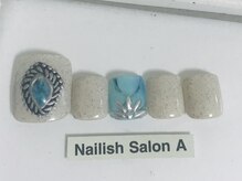 ネイリッシュサロン エー(Nailish Salon A)/手描きターコイズ