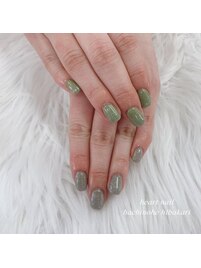 ワンカラー×ラメ全面ネイル