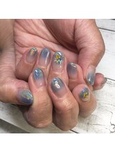 凜花/ユニコーングラデ×押し花
