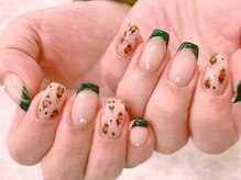 ネイルサロン シェル(Nail Salon SHELL)/カラーフレンチ×レオパード♪