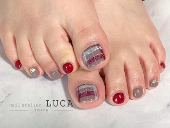 ネイルアトリエルカ(nail atelier LUCA)/W-33 シェラックチェックネイル