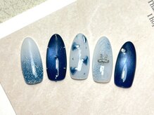 ピーチネイル 大塚(Peach Nail)/ブルーラメ×奥行感マグネット