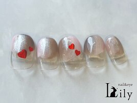 バレンタインネイル
