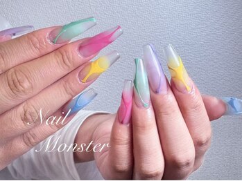 ネイルモンスター 道玄坂店(NAILMONSTER)の写真/【コンプレックス解消！】爪の薄さ/深爪/フォルム。自然な長さ出しで爪を綺麗に魅せる♪縦長美爪で満足度◎