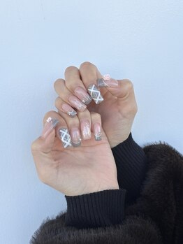 チェック×リボン×フレンチ