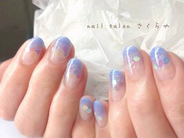 紫陽花カラーのマーメイドグラデ