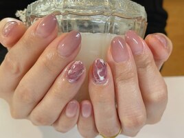 大人マーブル/冬ネイル