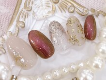 ネイルサロンアンドスクール ラフィーネ 池袋店/フラワーミラー◆￥7990