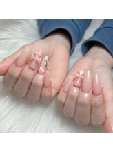 ブルー(Blue)/クロムネイル/ベージュネイル