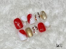 ネイルアンドアイ リリー 住道店(Lily)/ショートネイル☆お正月ver.