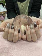 チェリーブロッサム(A CHERRY BLOSSOM)/ブラウン系ハートネイル