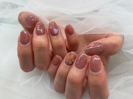 フラッシュとお花ネイル