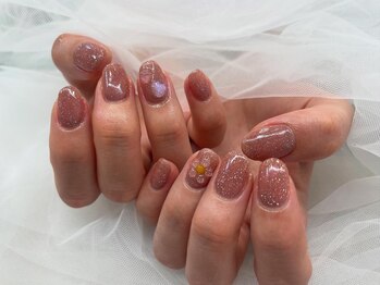 フラッシュとお花ネイル