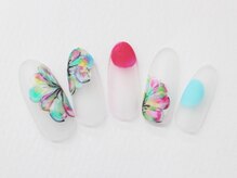 ネイルサロンセレーネ(Selene)/カラフル　フラワーネイル