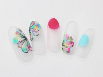 ネイルサロンセレーネ(Selene)/カラフル フラワーネイル
