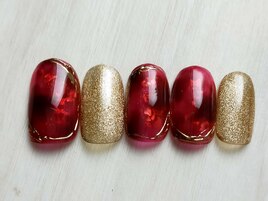 赤べっ甲ネイル