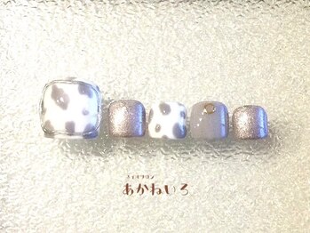 ネイルサロン あかねいろ/秋冬フットネイル　アニマル柄