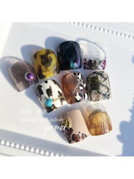 秋のフットネイル♪