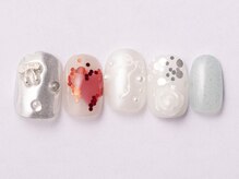 ジェミーネイル エビス(Jemiy nail ebisu)/ハートホロミラーリボン10480yen
