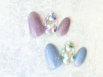 紫陽花ネイル