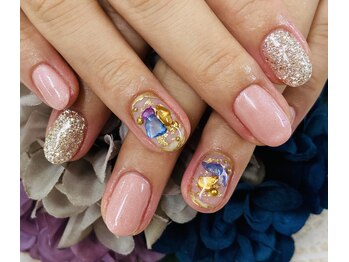 ダブルネイル(Double Nail)/【伊田】大人シェルネイル