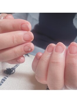 みつぼしネイル(みつぼしnail)/ナチュラルカラーのフレンチ♪