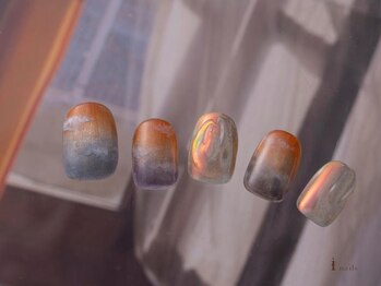 夕焼け秋空ハロウィンネイル