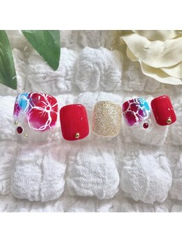 セプトネイル 三条店(SEPT NAIL)/8月フットサンプル映えアート