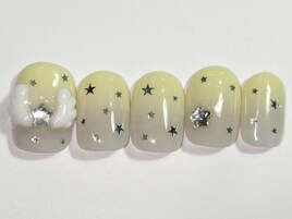 イエロー羽ネイル￥9000
