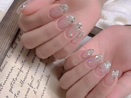 銀蝶ネイル