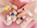 カラフルハートネイルネイル