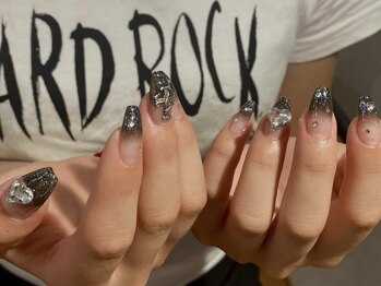 アイネイルズ 天神今泉店(I-nails)/【kanako.m】キラキラブラック