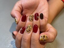 アトリエ ツメ(atelier TsuMe)/ボルドー/レオパード/大人ネイル