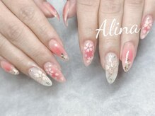 エリナネイルサロン池袋(Alina Nail Salon)/持ち込みデザイン／桜ネイル