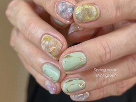 ニュアンス春ネイル