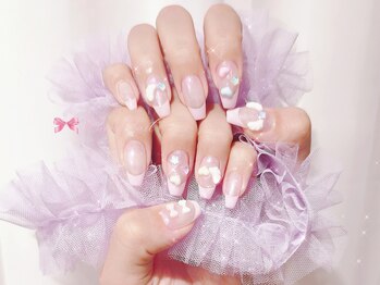 ワンホンネイル 新宿(Rumi Nail)/ピンク/フレンチ/ちゅるんネイル