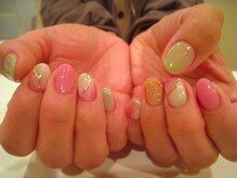 アロアロネイル(aloalo nail)/可愛い桜もち色ネイル