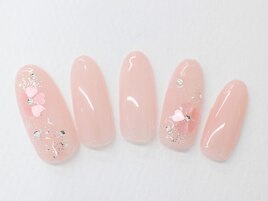 ピンクホログラムネイル