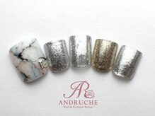 アンドルーチェ なんばパークス店(ANDRUCHE)/大理石フットネイル　