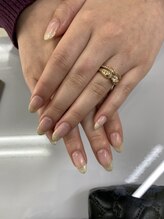 ガガ ネイルアンドビューティー(GAGA)/ラメグラデーション+ワンカラー