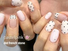 ノラネイル ウメダ(NORA nail UMEDA)/パステルピンクドット