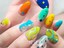 ヌル ネイル 新宿(NURU NAIL)/個性派/夏/フレンチ/カラフル