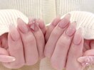 ピンクワンカラー×リボン