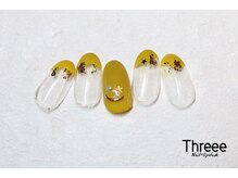 スリーネイルプラスアイラッシュ(Threee Nail+Eyelash)/デザインフレンチネイル