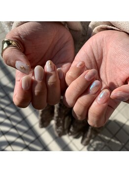 Mネイルアンドカフェ シェレステ/春のオーロラネイル♪