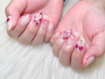 エムネイル(M-Nail)/★ワンホン×さくらんぼネイル★
