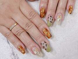 べっ甲デザインネイル