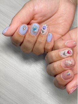 ニュアンスフラワーでガーリーに