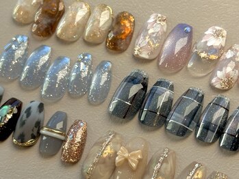 リネイル(Re:nail)の写真/トレンドネイルやニュアンス・フラワーデザインもシールを使用しない唯一無二の手描きアートが楽しめます◎